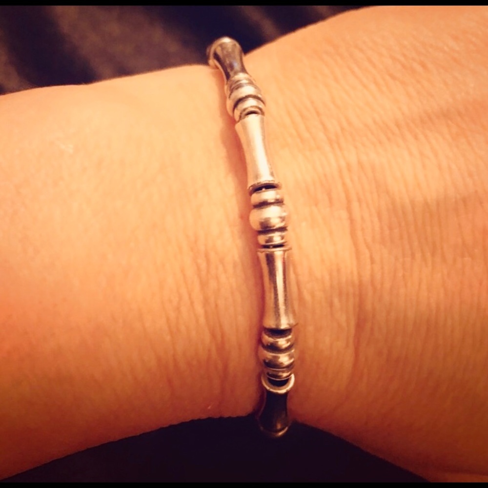 Unique Alex & Ani silver beaded bracelet